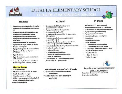 EES Spanish Supply List